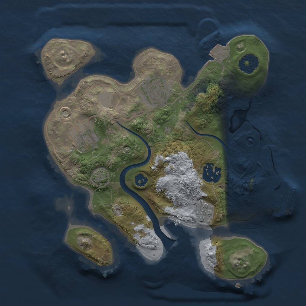 Rust Map: Procedural Map, Size: 2400, Seed: 1321334, 7 Monuments
