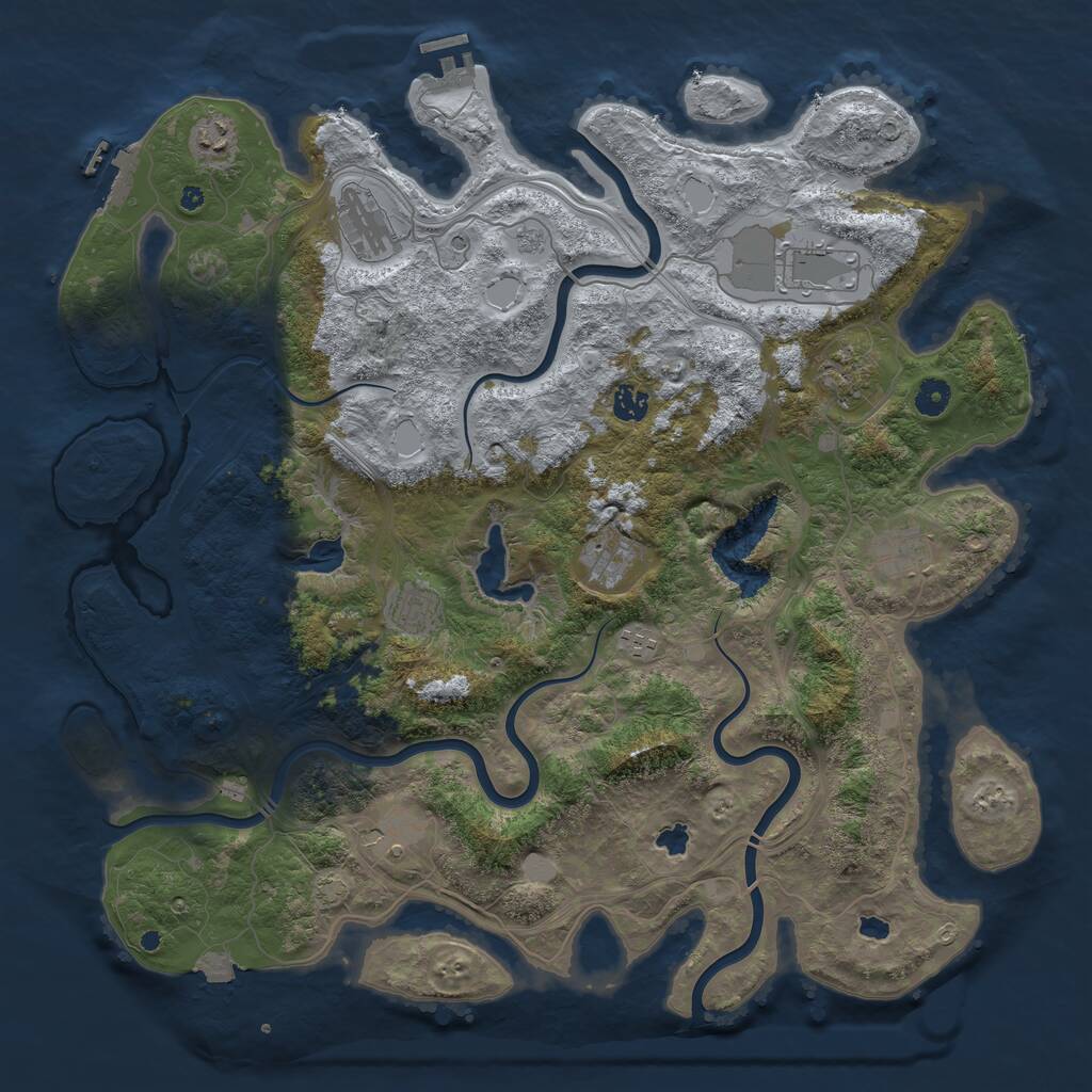 Rust Map: Procedural Map, Size: 4500, Seed: 25708839, 16 Monuments