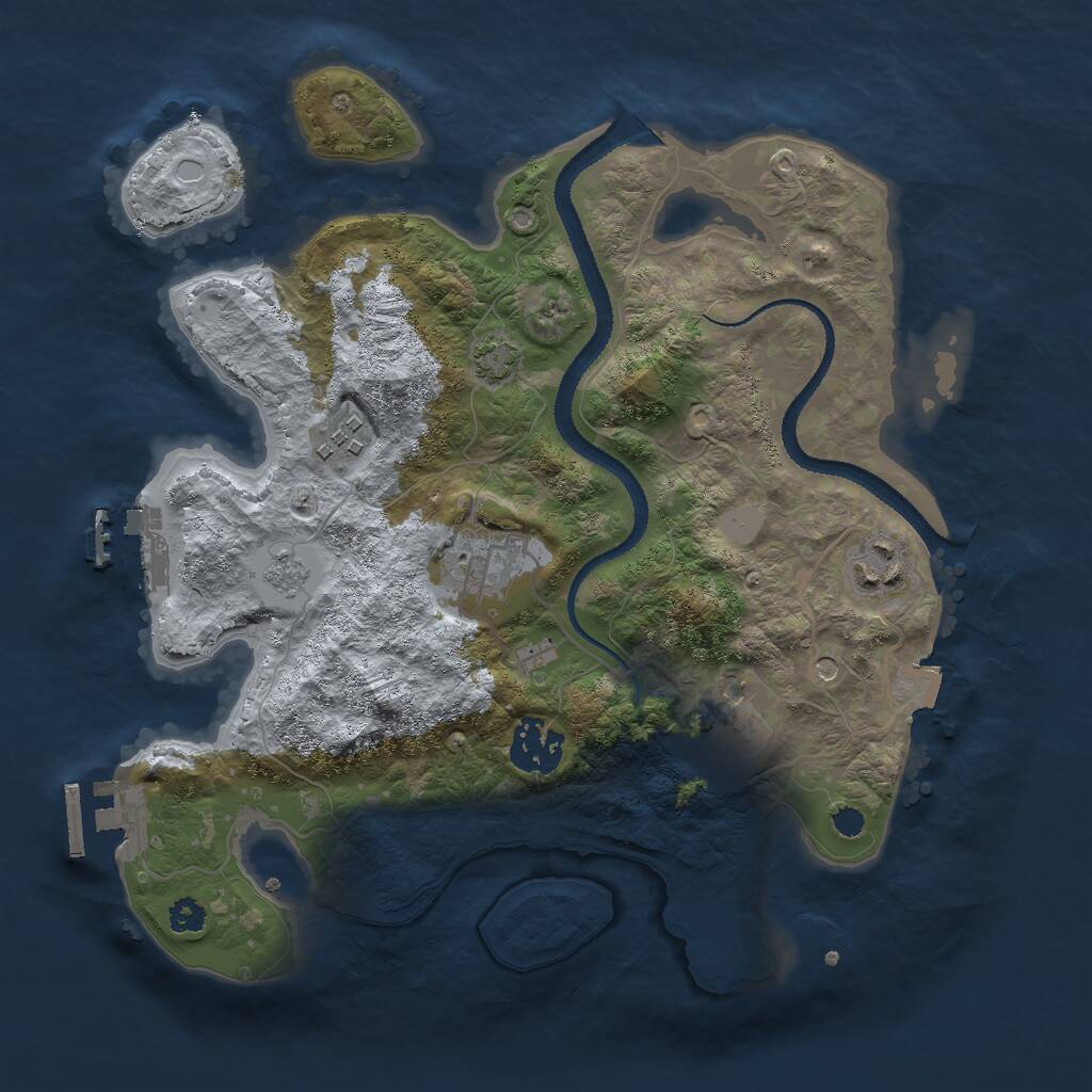 Rust Map: Procedural Map, Size: 3000, Seed: 2024678531, 11 Monuments