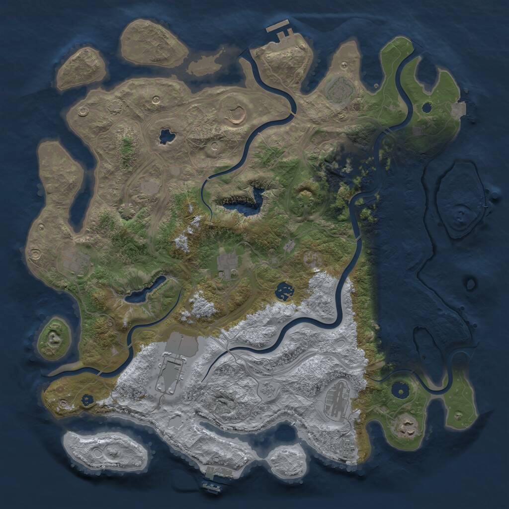 Rust Map: Procedural Map, Size: 4300, Seed: 2124853734, 16 Monuments