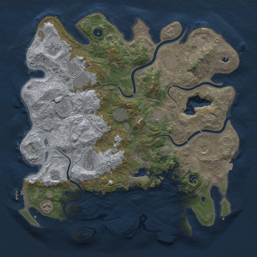 Rust Map: Procedural Map, Size: 4250, Seed: 15500000, 17 Monuments