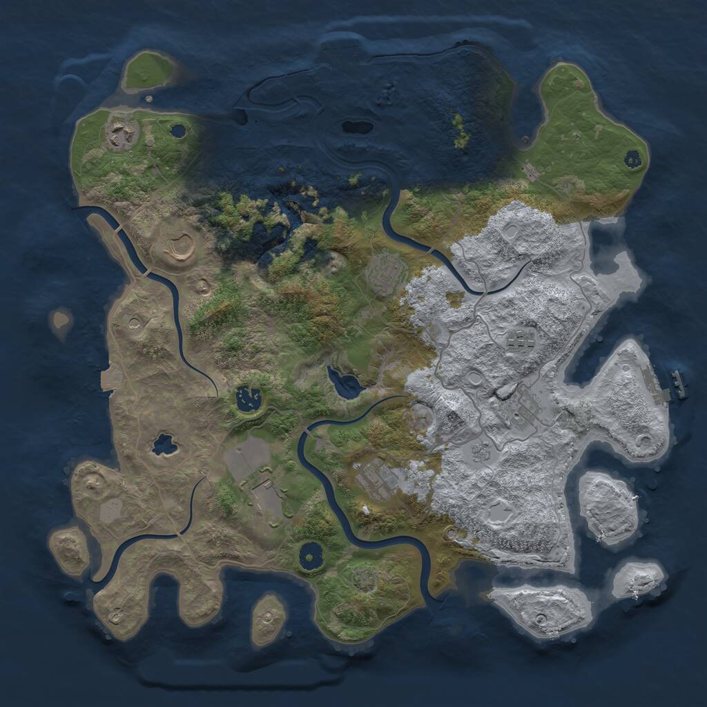 Rust Map: Procedural Map, Size: 4039, Seed: 1562002179, 14 Monuments