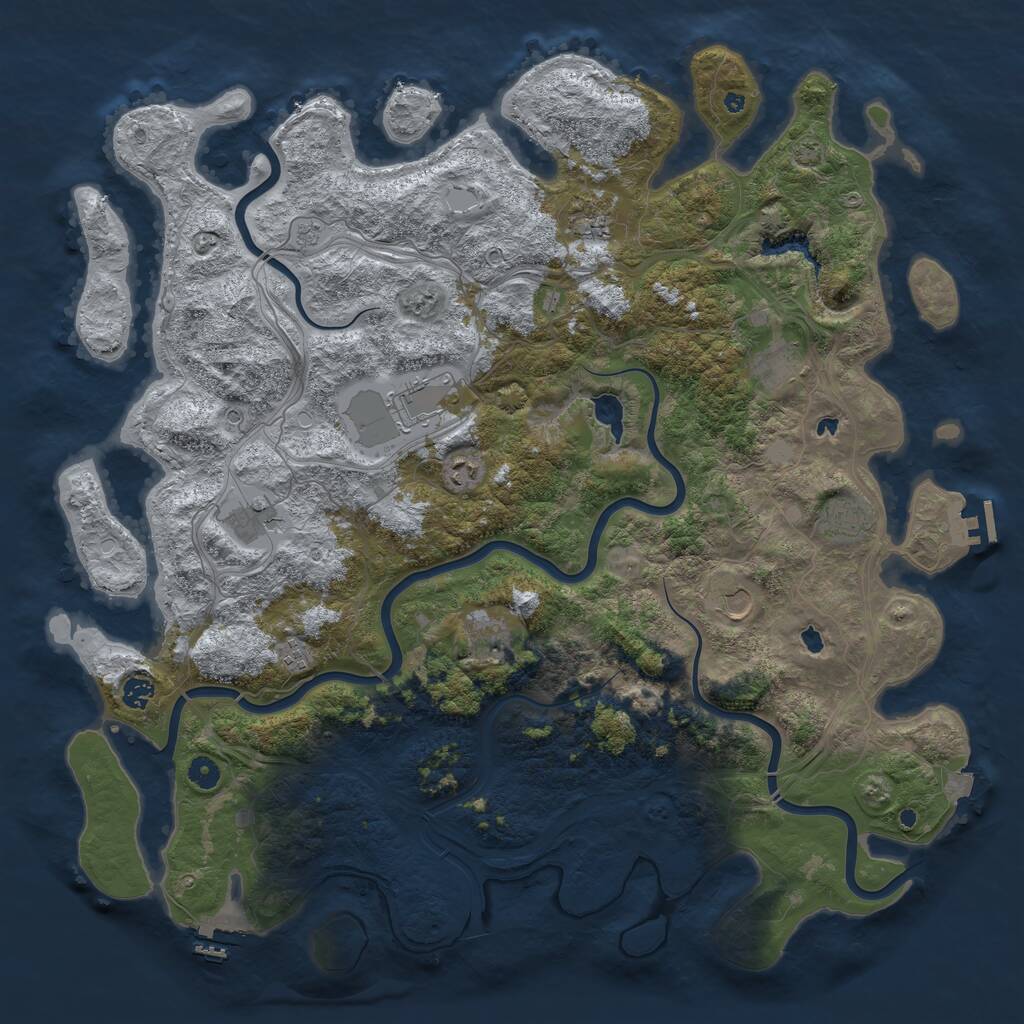 Rust Map: Procedural Map, Size: 4900, Seed: 896752382, 16 Monuments