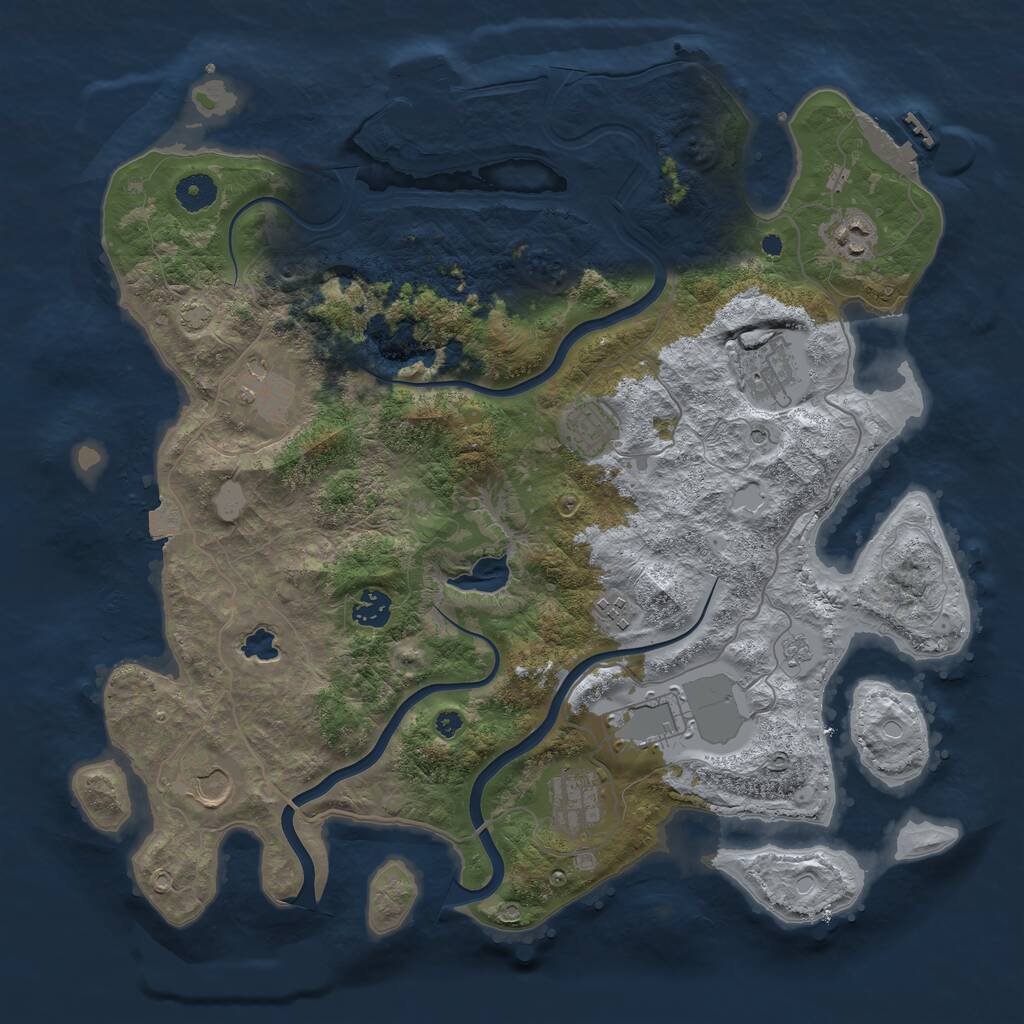 Rust Map: Procedural Map, Size: 4000, Seed: 1562002179, 15 Monuments