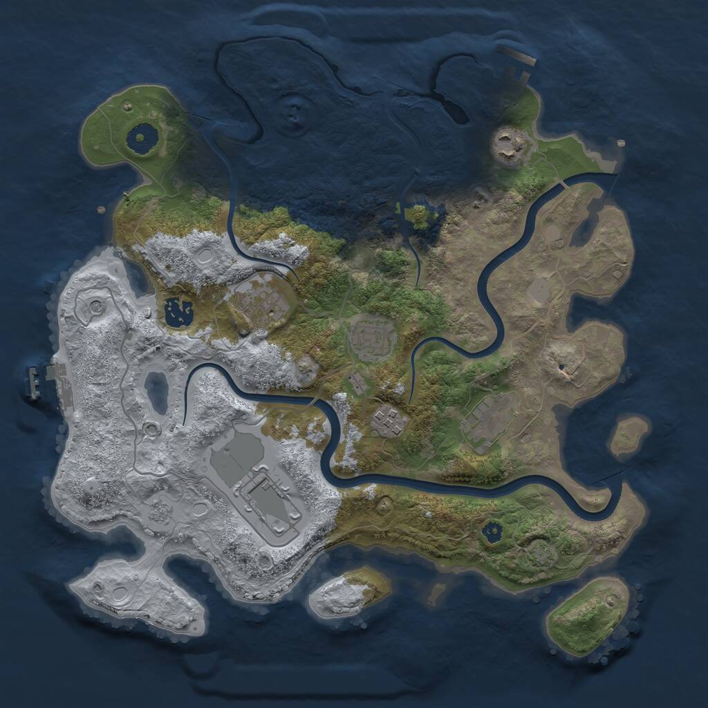 Rust Map: Procedural Map, Size: 3500, Seed: 6983563, 13 Monuments