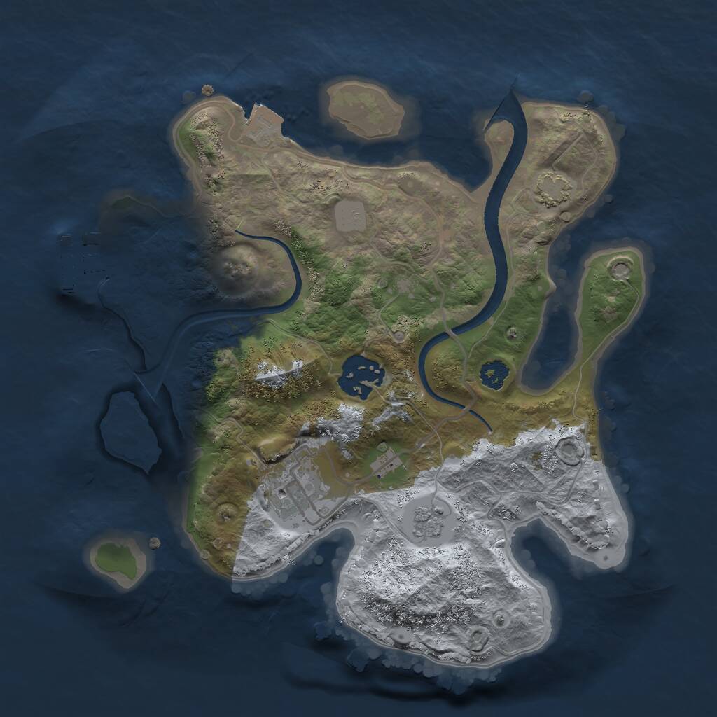 Rust Map: Procedural Map, Size: 2500, Seed: 1006469985, 6 Monuments
