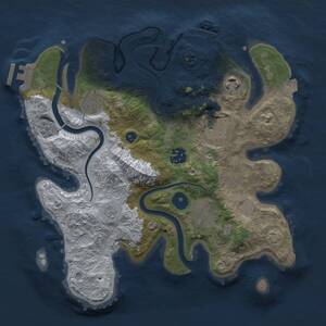 Thumbnail Rust Map: Procedural Map, Size: 3000, Seed: 2139252525, 12 Monuments