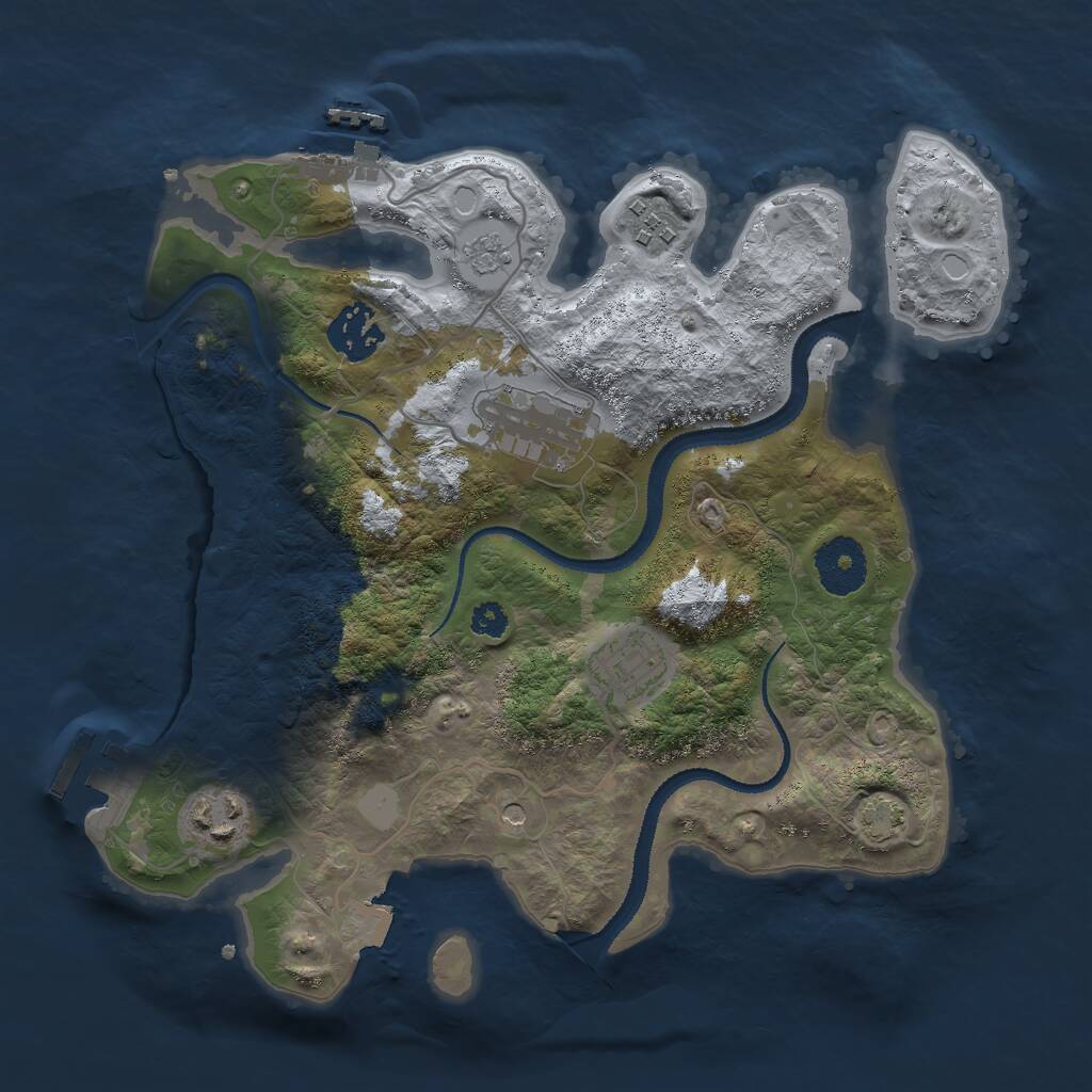 Rust Map: Procedural Map, Size: 3000, Seed: 345466664, 11 Monuments