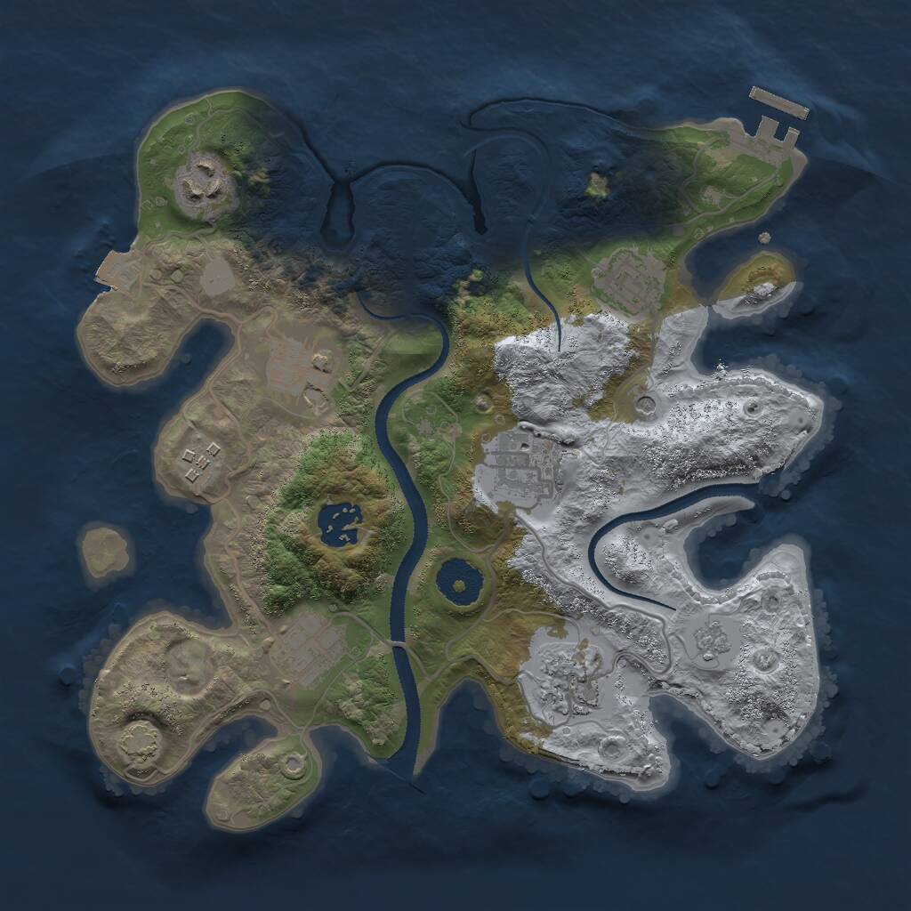 Rust Map: Procedural Map, Size: 3000, Seed: 938860061, 13 Monuments