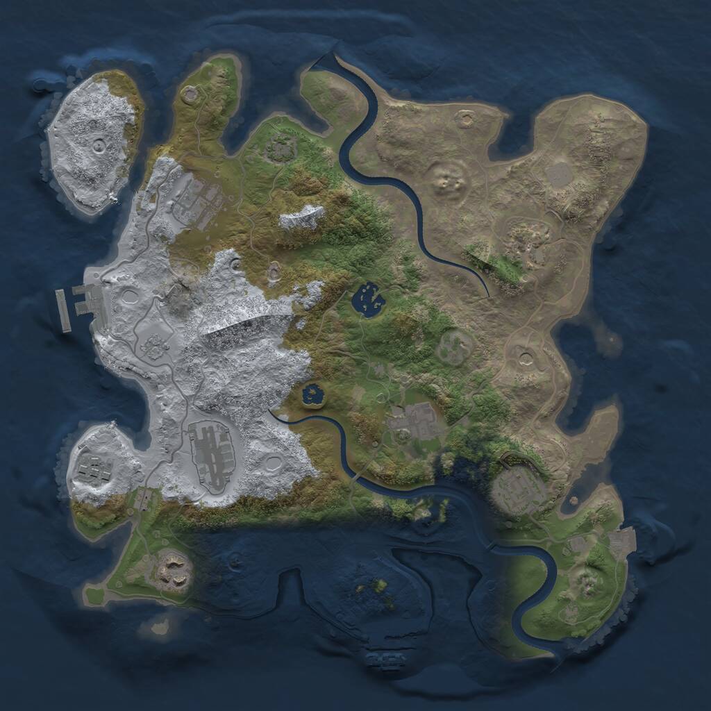 Rust Map: Procedural Map, Size: 3300, Seed: 686868, 14 Monuments