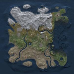 Thumbnail Rust Map: Procedural Map, Size: 3650, Seed: 465988, 15 Monuments