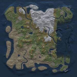 Thumbnail Rust Map: Procedural Map, Size: 4500, Seed: 1205299699, 17 Monuments
