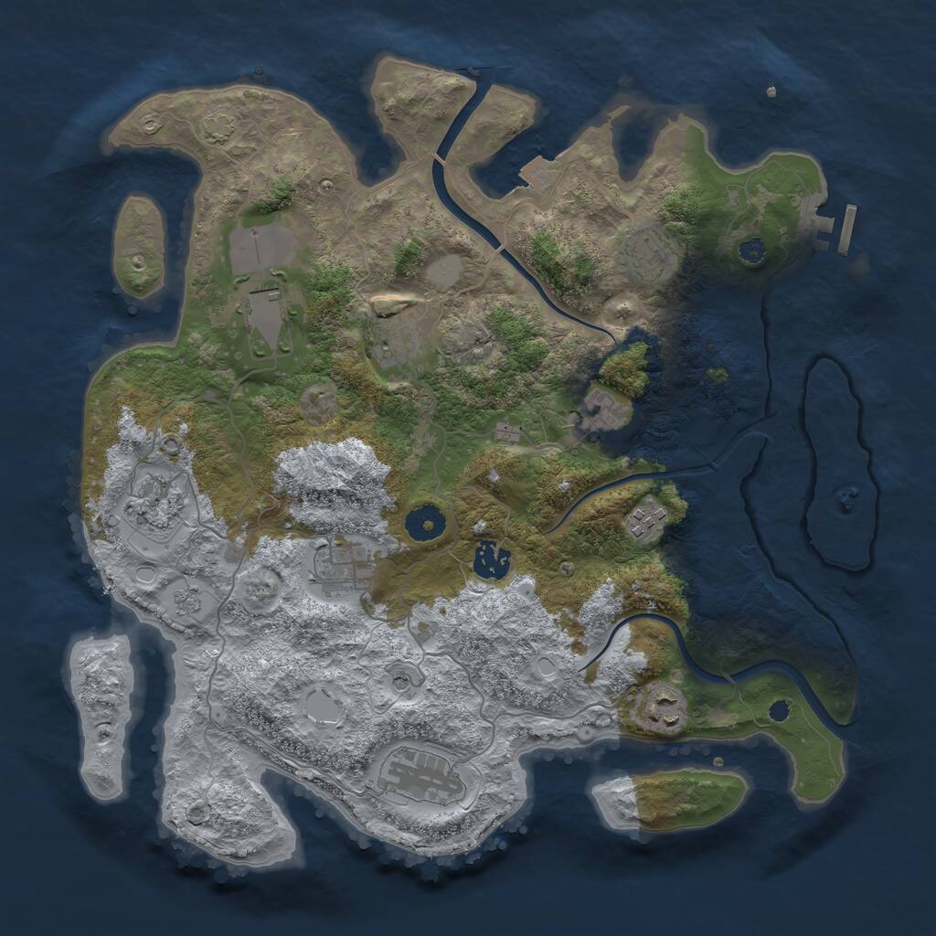 Rust Map: Procedural Map, Size: 3700, Seed: 1488452590, 15 Monuments