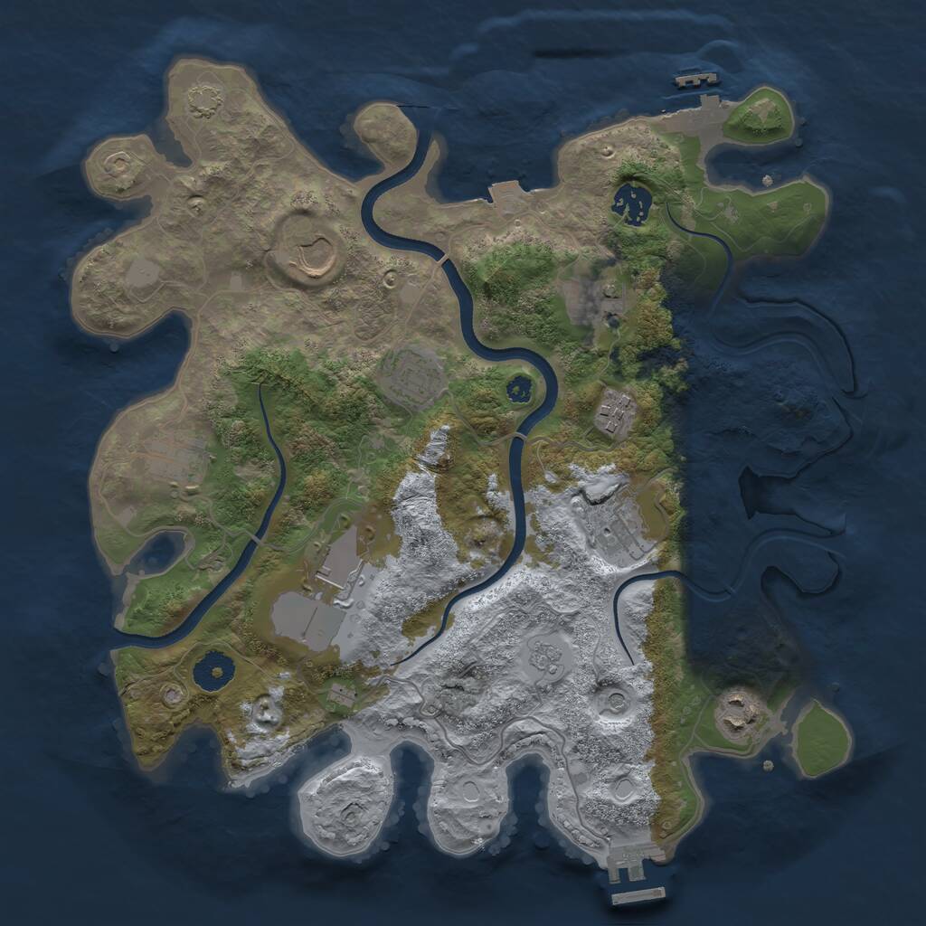 Rust Map: Procedural Map, Size: 3500, Seed: 87681679, 15 Monuments
