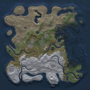 Thumbnail Rust Map: Procedural Map, Size: 4300, Seed: 1162658595, 15 Monuments