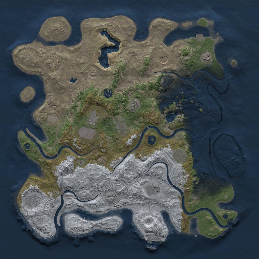 Rust Map: Procedural Map, Size: 4300, Seed: 1162658595, 15 Monuments