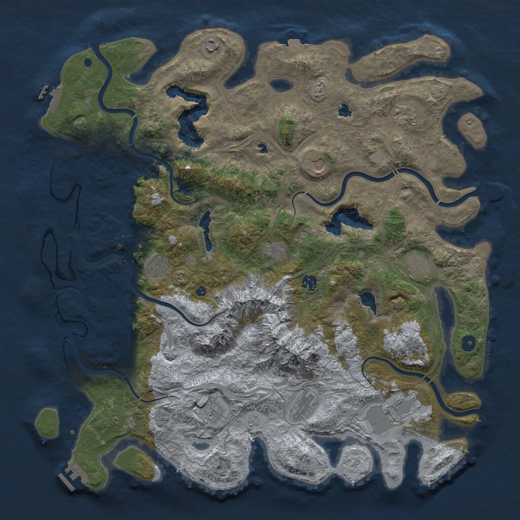 Rust Map: Procedural Map, Size: 5000, Seed: 13615985, 17 Monuments