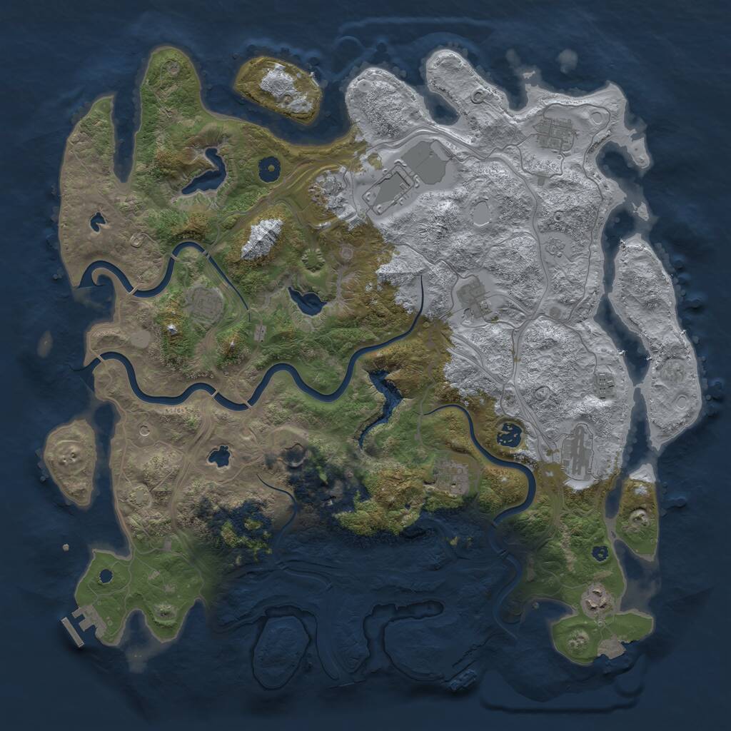 Rust Map: Procedural Map, Size: 4500, Seed: 564838872, 17 Monuments