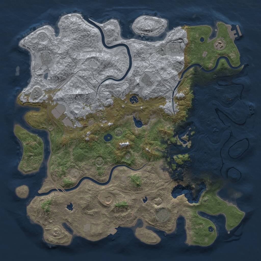 Rust Map: Procedural Map, Size: 4750, Seed: 1483677026, 17 Monuments