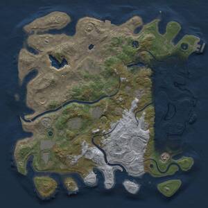 Thumbnail Rust Map: Procedural Map, Size: 4300, Seed: 1662928614, 17 Monuments