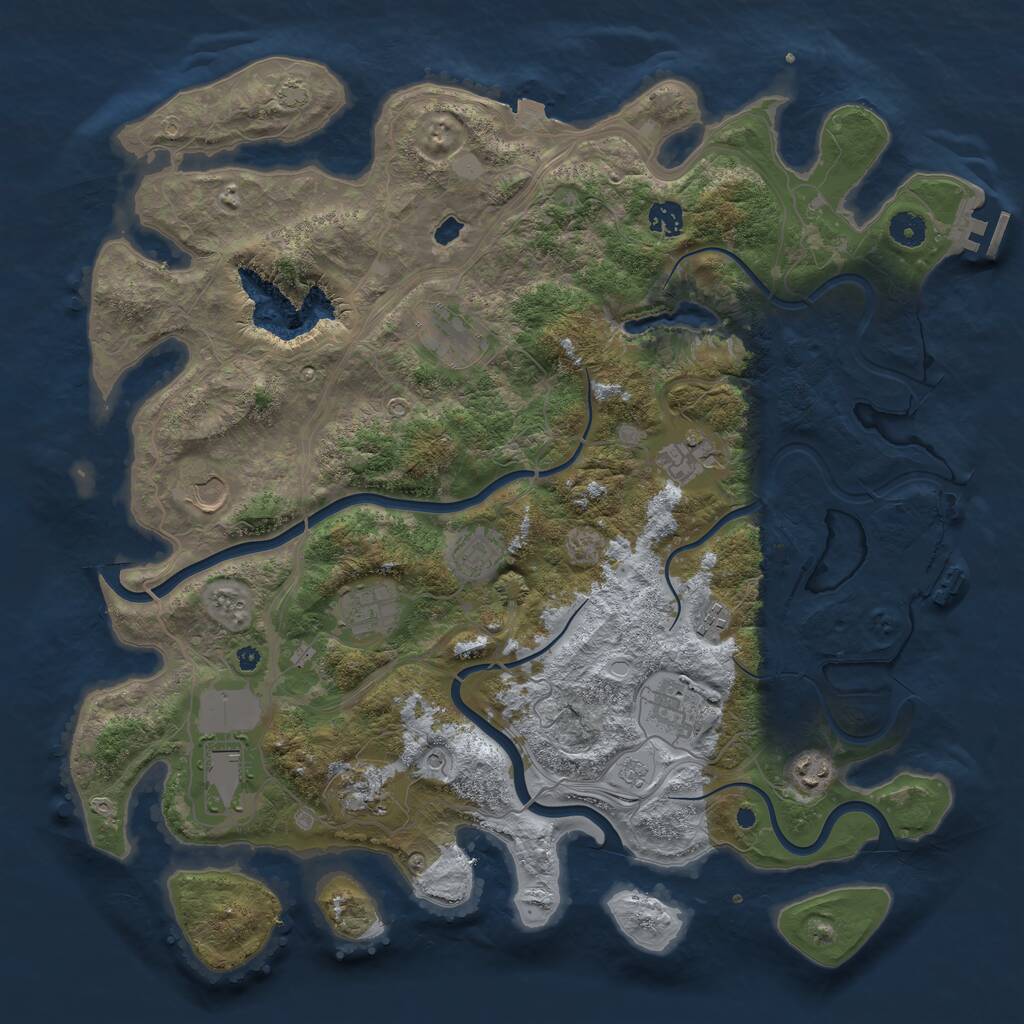 Rust Map: Procedural Map, Size: 4300, Seed: 1662928614, 17 Monuments