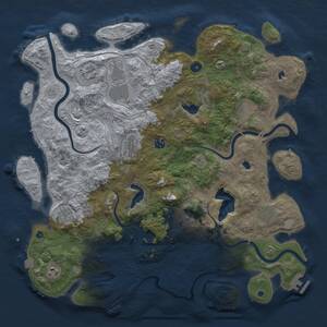 Thumbnail Rust Map: Procedural Map, Size: 4500, Seed: 8644500, 16 Monuments