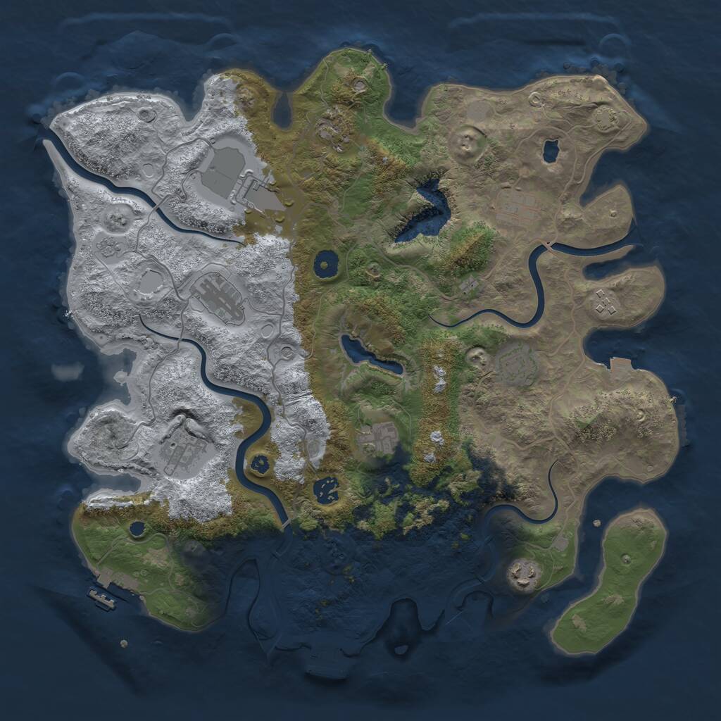 Rust Map: Procedural Map, Size: 4000, Seed: 1471019543, 16 Monuments