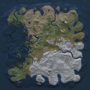 Thumbnail Rust Map: Procedural Map, Size: 4500, Seed: 866690622, 17 Monuments