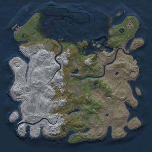 Thumbnail Rust Map: Procedural Map, Size: 4500, Seed: 523809883, 16 Monuments