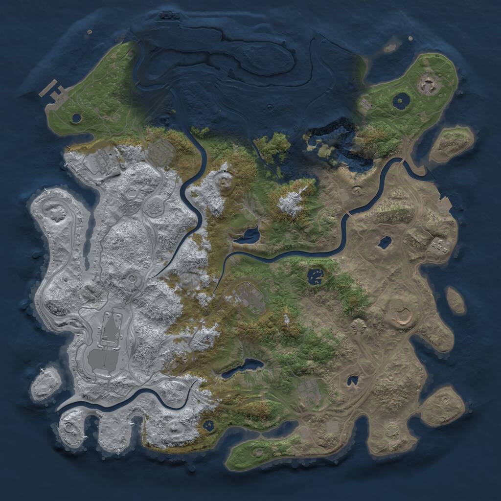 Rust Map: Procedural Map, Size: 4500, Seed: 523809883, 16 Monuments