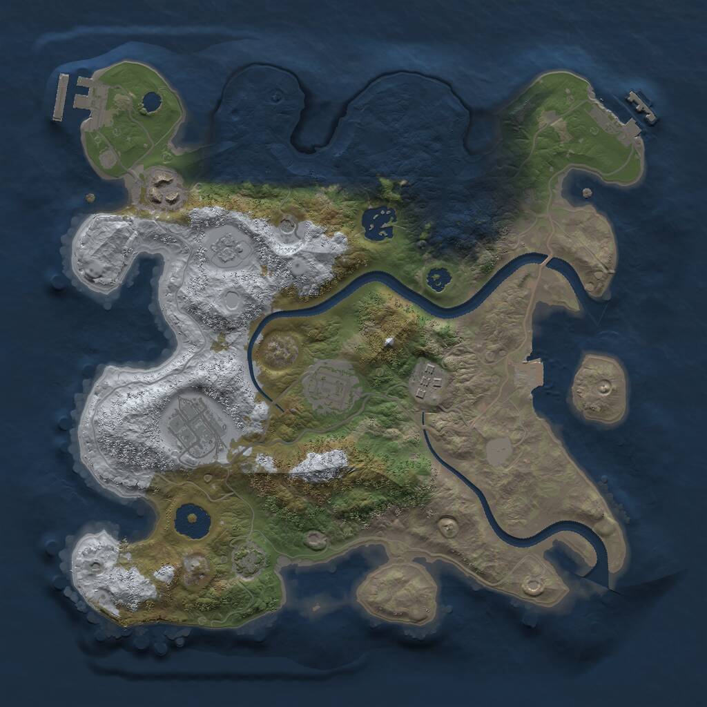 Rust Map: Procedural Map, Size: 3000, Seed: 900731880, 11 Monuments