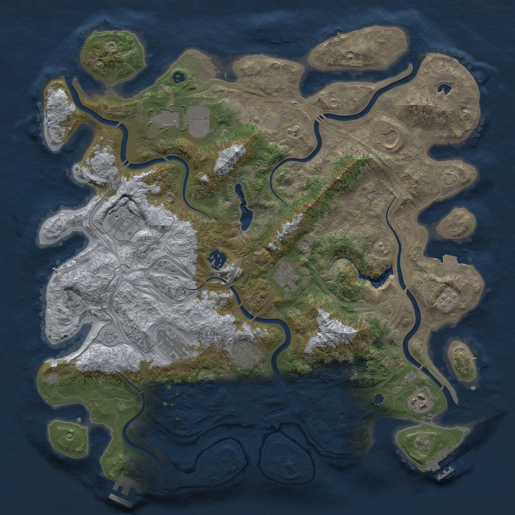 Rust Map: Procedural Map, Size: 4250, Seed: 13568, 15 Monuments