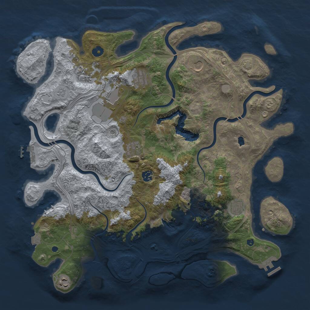 Rust Map: Procedural Map, Size: 4250, Seed: 3643, 15 Monuments