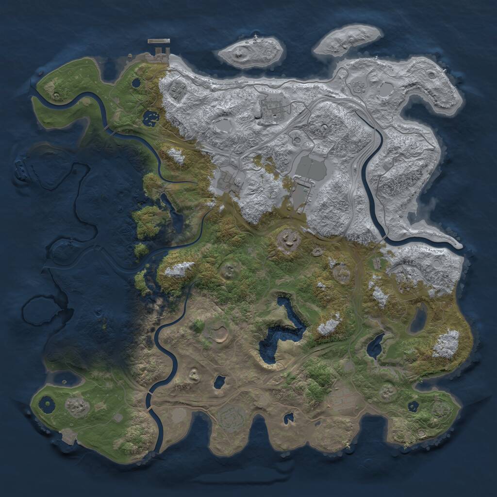 Rust Map: Procedural Map, Size: 4500, Seed: 324893797, 16 Monuments