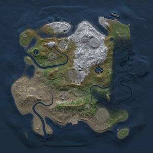 Thumbnail Rust Map: Procedural Map, Size: 3000, Seed: 2479881, 11 Monuments