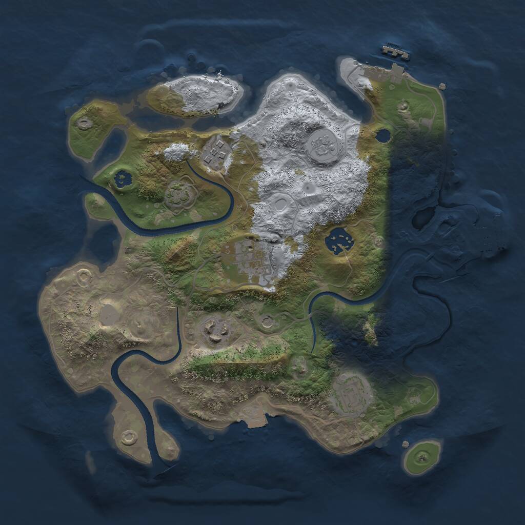 Rust Map: Procedural Map, Size: 3000, Seed: 2479881, 11 Monuments