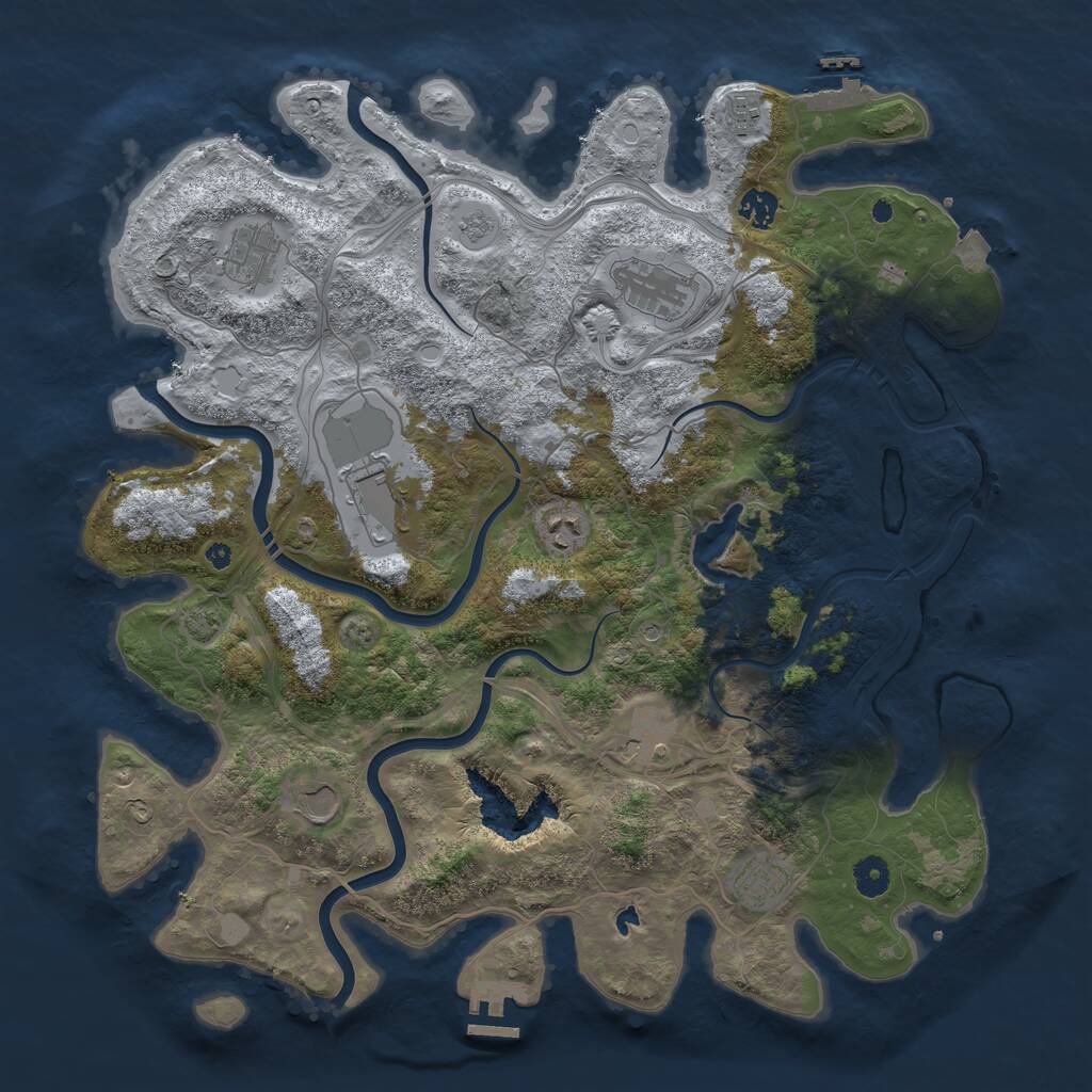 Rust Map: Procedural Map, Size: 4250, Seed: 1233554568, 15 Monuments