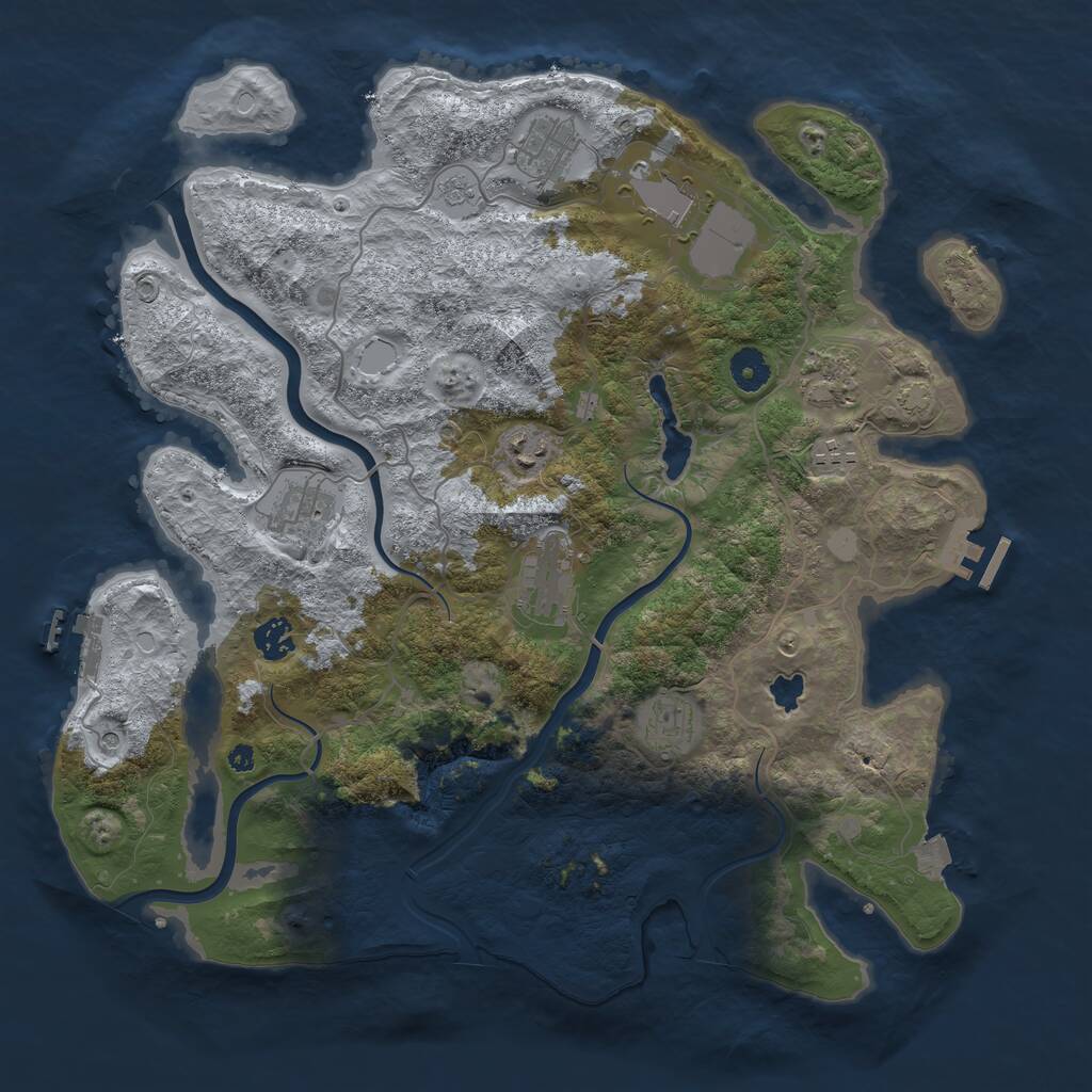 Rust Map: Procedural Map, Size: 4000, Seed: 2069043958, 15 Monuments