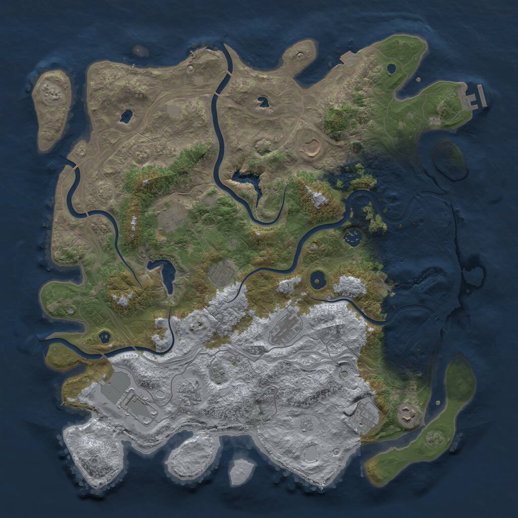 Rust Map: Procedural Map, Size: 4500, Seed: 1882030548, 15 Monuments