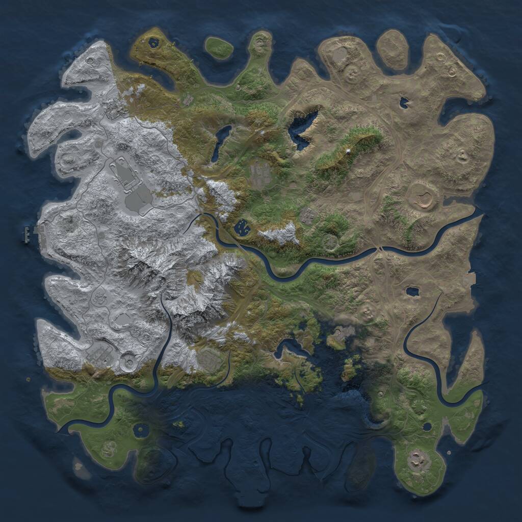 Rust Map: Procedural Map, Size: 5000, Seed: 1138719966, 16 Monuments