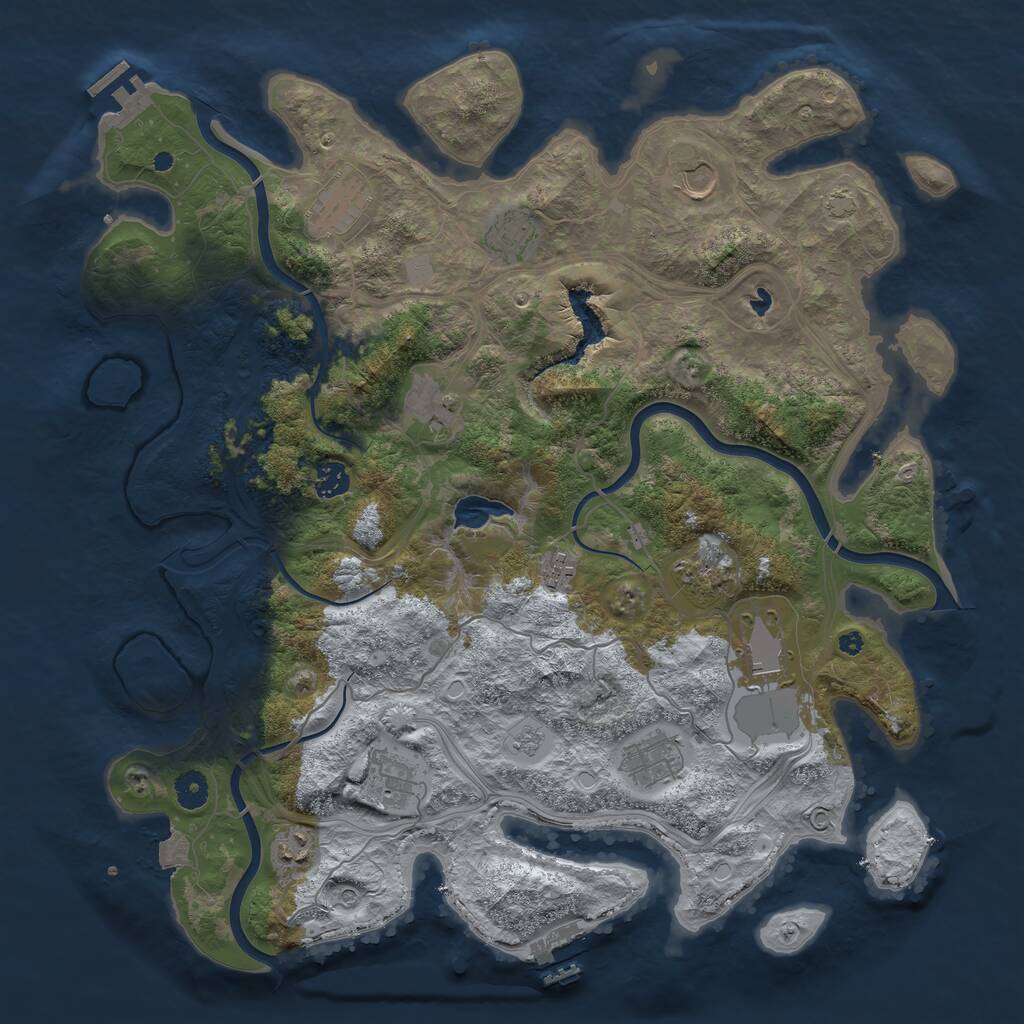 Rust Map: Procedural Map, Size: 4250, Seed: 1128806537, 17 Monuments