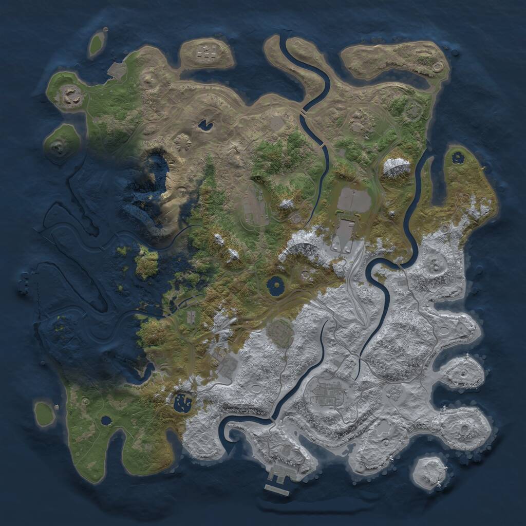 Rust Map: Procedural Map, Size: 4250, Seed: 1555471293, 15 Monuments