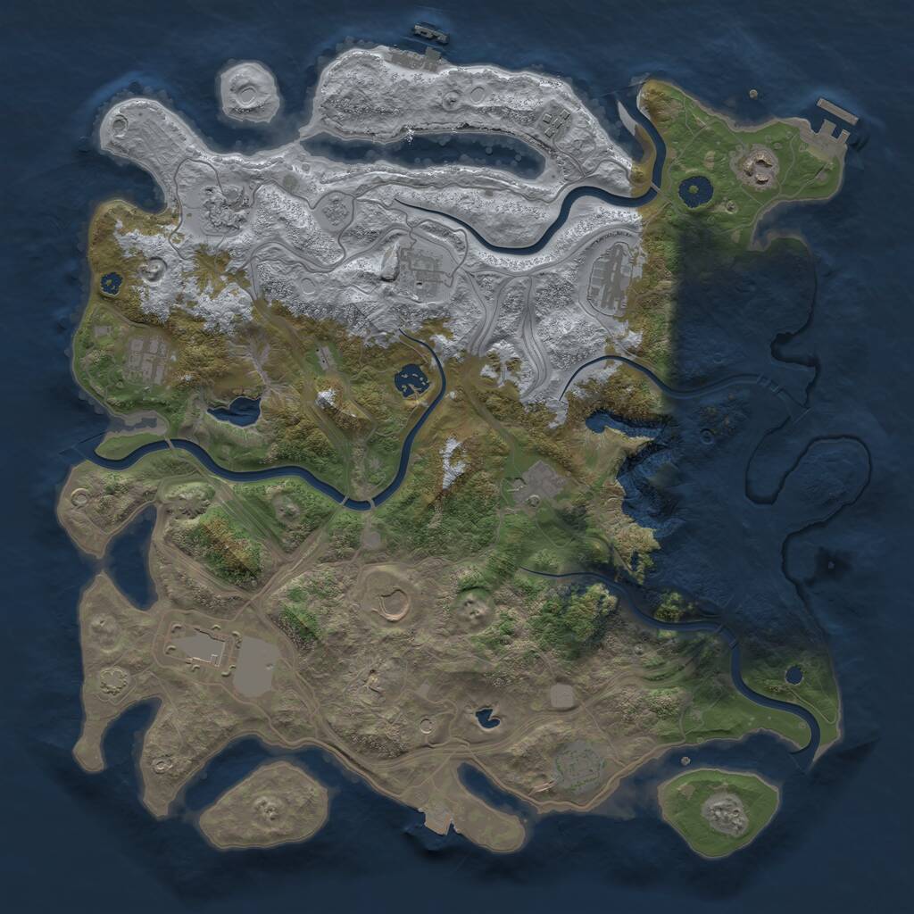 Rust Map: Procedural Map, Size: 4250, Seed: 1592918047, 17 Monuments