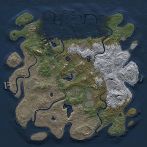 Thumbnail Rust Map: Procedural Map, Size: 4500, Seed: 2015397659, 16 Monuments
