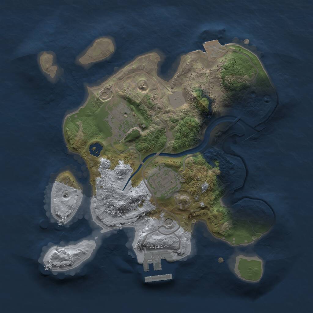 Rust Map: Procedural Map, Size: 2300, Seed: 1759433280, 5 Monuments