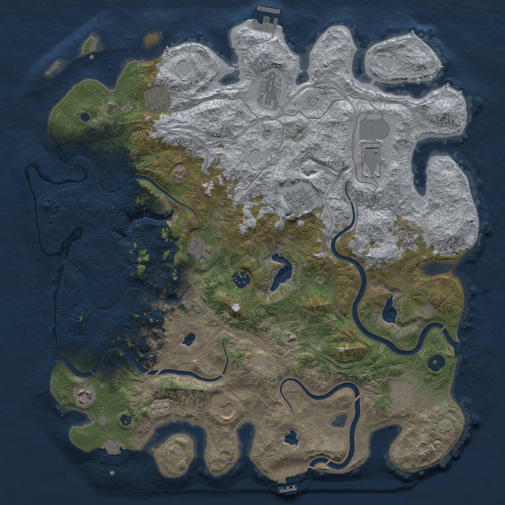 Rust Map: Procedural Map, Size: 4500, Seed: 139496792, 17 Monuments