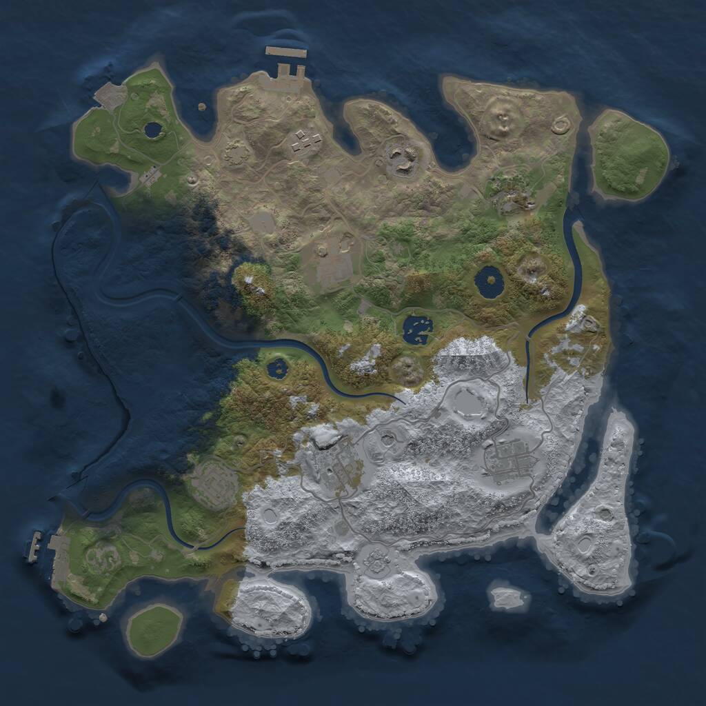 Rust Map: Procedural Map, Size: 3483, Seed: 481981, 14 Monuments