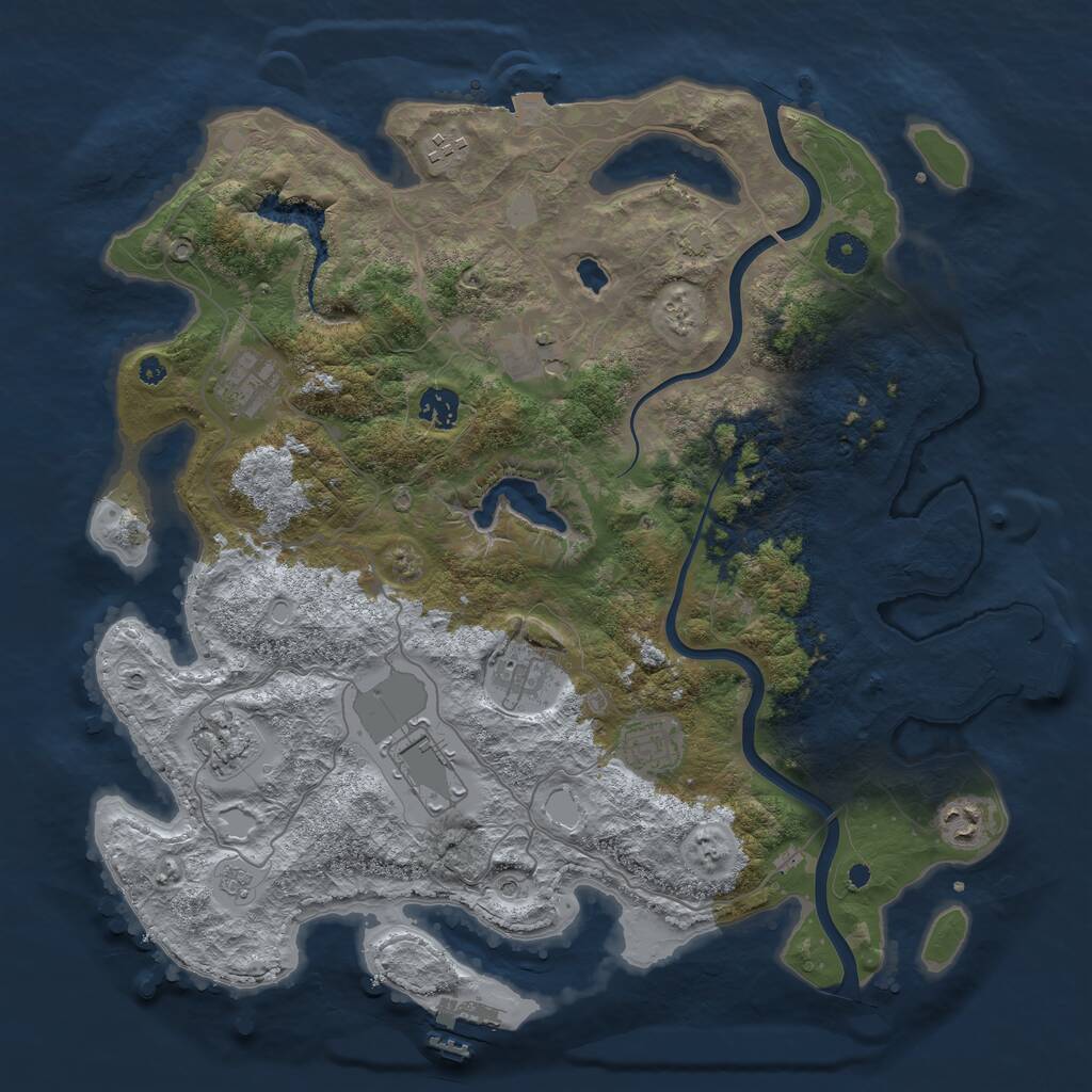 Rust Map: Procedural Map, Size: 4000, Seed: 2031172144, 15 Monuments