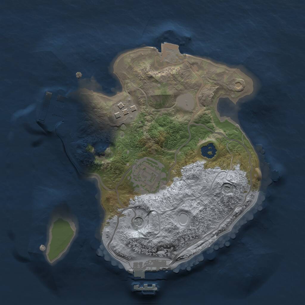 Rust Map: Procedural Map, Size: 2000, Seed: 69977523, 6 Monuments