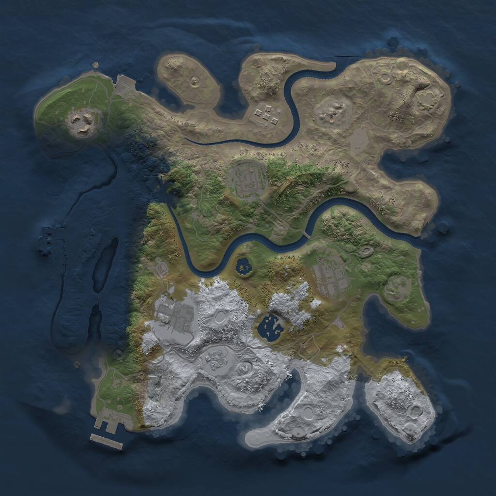 Rust Map: Procedural Map, Size: 3000, Seed: 25368, 11 Monuments